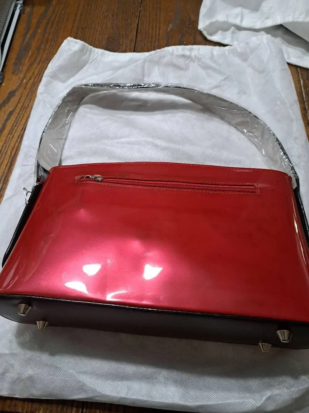 New Beijo 6190 Red Berry and Black Purse Handbag Shoulder Bag Pocket Book